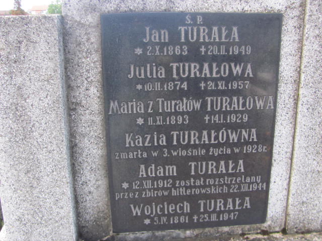 Julia Turałowa 1874 Chocznia - Grobonet - Wyszukiwarka osób pochowanych