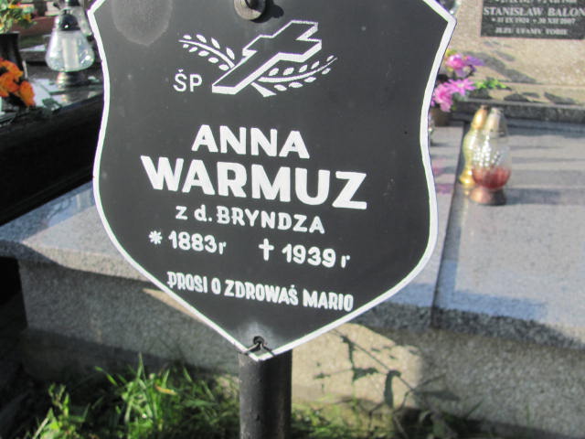 Anna Warmuz 1882 Chocznia - Grobonet - Wyszukiwarka osób pochowanych